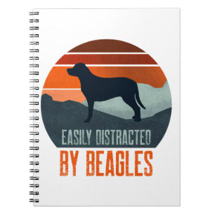 Easily Distracted By Beagles Dog Walking Notebook
