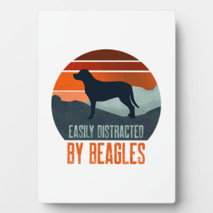 Easily Distracted By Beagles Dog Walking Plaque