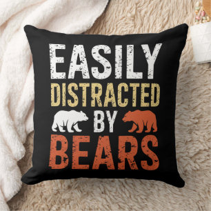 Easily Distracted By Bears Gay Bear LGBTQ Pride Cushion