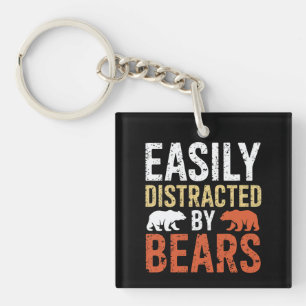 Easily Distracted By Bears Gay Bear LGBTQ Pride Key Ring