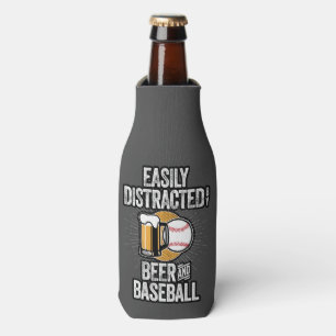 Easily Distracted by Beer and Baseball Bottle Cooler