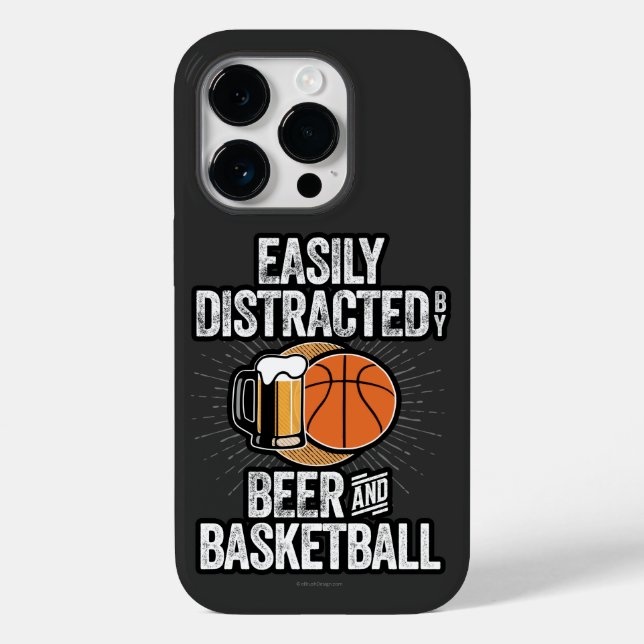 Easily Distracted by Beer and Basketball Case-Mate iPhone Case (Back)