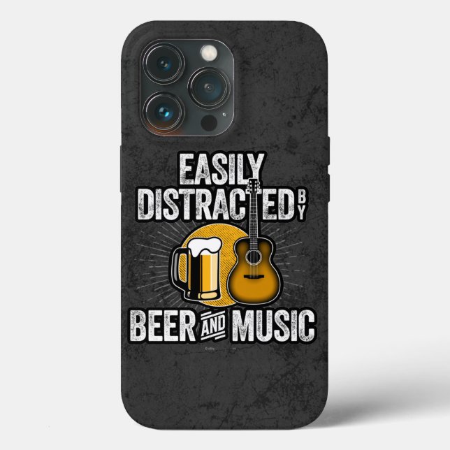 Easily Distracted by Beer and Music Case-Mate iPho Case-Mate iPhone Case (Back)