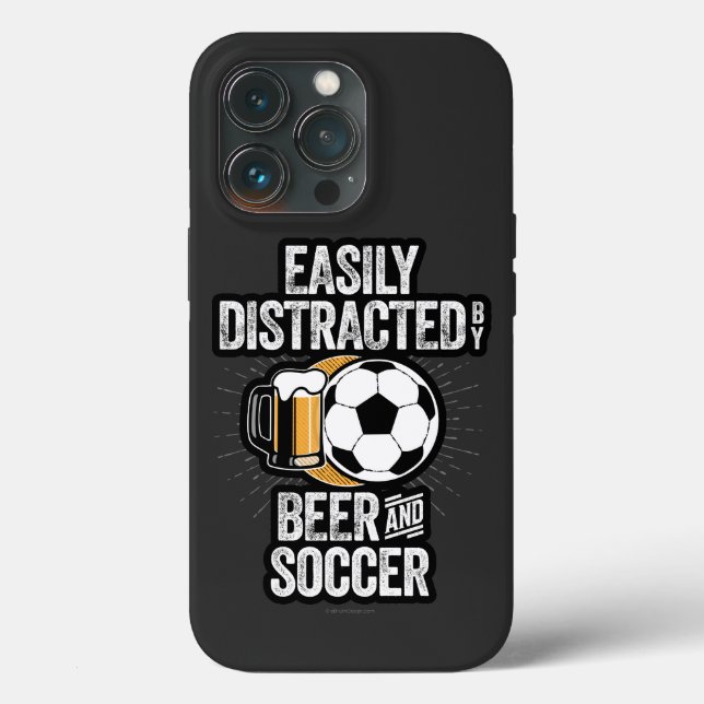 Easily Distracted by Beer and Soccer Case-Mate iPh iPhone Case (Back)