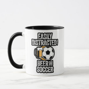 Easily Distracted by Beer and Soccer Mug