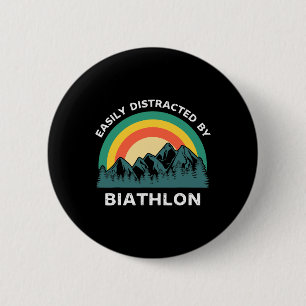 Easily Distracted By Biathlon Funny Winter Sports 6 Cm Round Badge