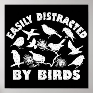 Easily Distracted By Birds Poster