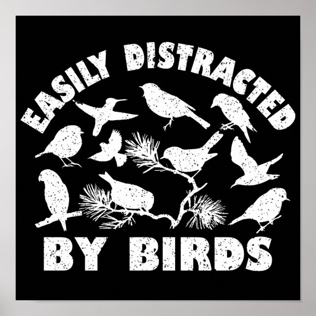 Easily Distracted By Birds Poster (Front)