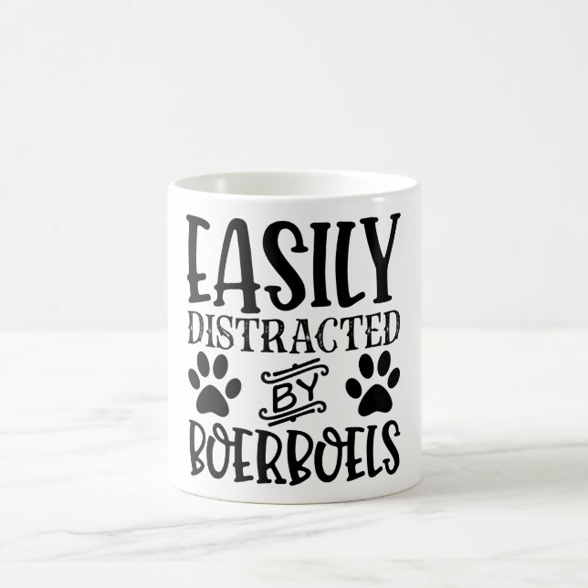 Easily Distracted By Boerboels Funny Dog  Coffee Mug (Center)