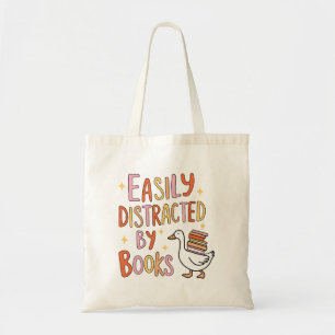 Easily distracted by books tote bag