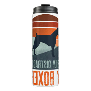 Easily Distracted By Boxers Dog Walking Thermal Tumbler