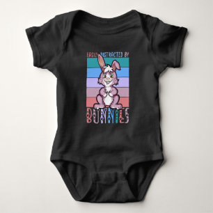 Easily Distracted by Bunnies Cute Bunny Lover Baby Bodysuit