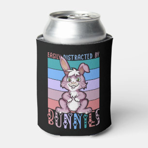 Easily Distracted by Bunnies Cute Bunny Lover Can Cooler