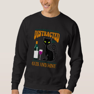 Easily Distracted By Cars And Wine Bottle Drunkard Sweatshirt