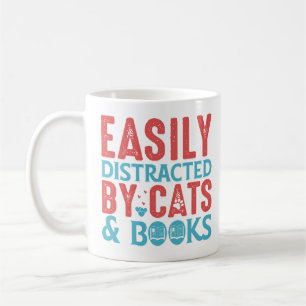 Easily Distracted by Cats and Books mug