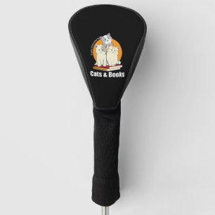 Easily Distracted By Cats And Books T-Shirt Golf Head Cover
