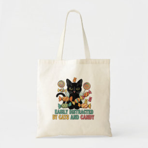 Easily Distracted By Cats And Candy Tote Bag