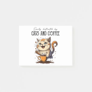 Easily Distracted By Cats And Coffee Cat Lovers Co Post-it Notes