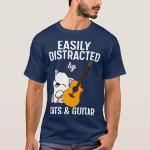 Easily Distracted By Cats And Guitars Guitarist Mu T-Shirt