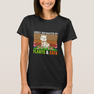Easily Distracted By Cats And Plants Cat Women T-Shirt