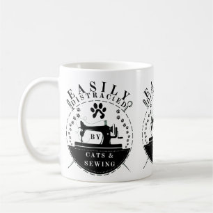 Easily Distracted By Cats And Sewing Coffee Mug