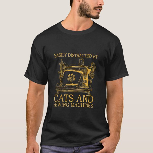 Easily Distracted By Cats And Sewing Machine Tank  (Front)