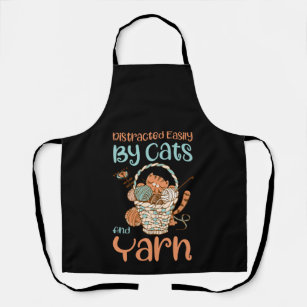Easily Distracted By Cats And Yarn Knitting Yarn Apron