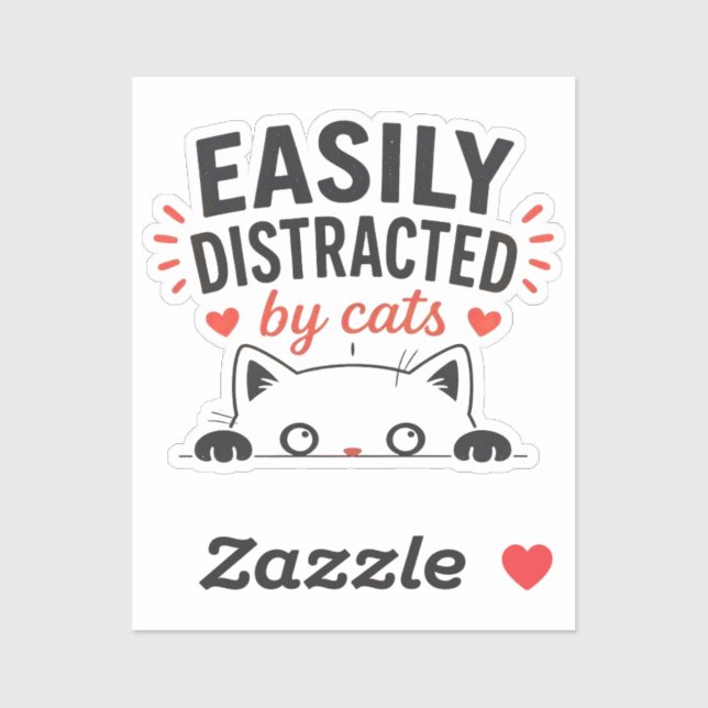 Easily Distracted by Cats Cute Minimal Cat Lover  (Sheet)
