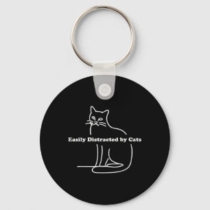 Easily Distracted By Cats Funny Key Ring