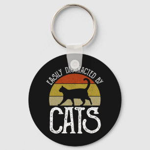 Easily Distracted By Cats Key Ring