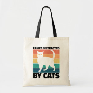 Easily Distracted By Cats kitty kawaii Funny Cat Tote Bag
