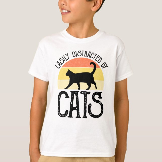 Easily Distracted By Cats T-Shirt (Front)