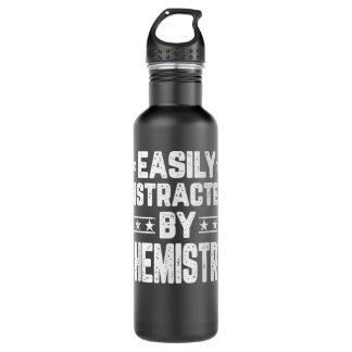 Easily Distracted By Chemistry - Funny Chemist Che 710 Ml Water Bottle