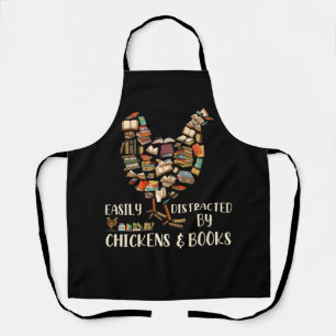 Easily Distracted By Chickens And Books Chicken Bo Apron