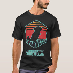 Easily Distracted By Chinchillas Retro Vintage 80s T-Shirt