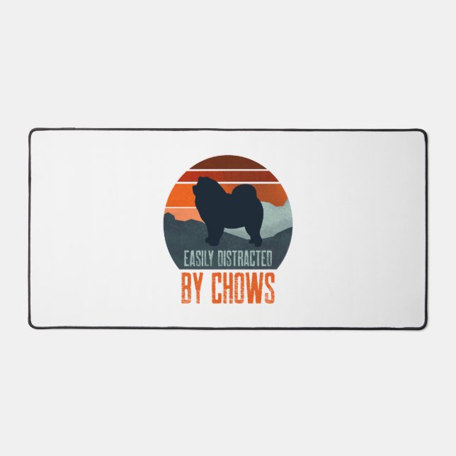 Easily Distracted By Chows Dog Walking Desk Mat (Front)