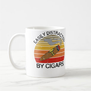 Easily Distracted By Cigars For Cigar Smokers Coffee Mug