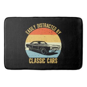 Easily Distracted By Classic Cars Bath Mat