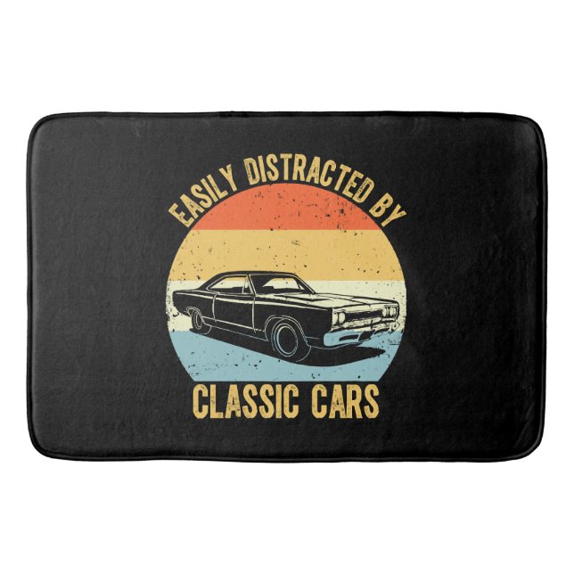 Easily Distracted By Classic Cars Bath Mat (Front)
