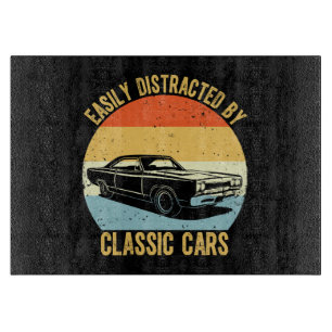 Easily Distracted By Classic Cars Cutting Board