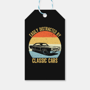 Easily Distracted By Classic Cars Gift Tags
