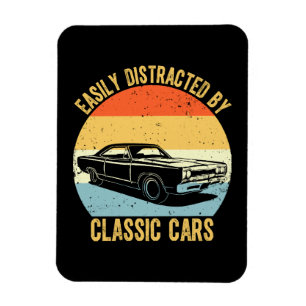 Easily Distracted By Classic Cars Magnet