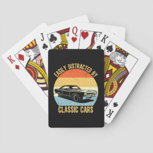 Easily Distracted By Classic Cars Playing Cards