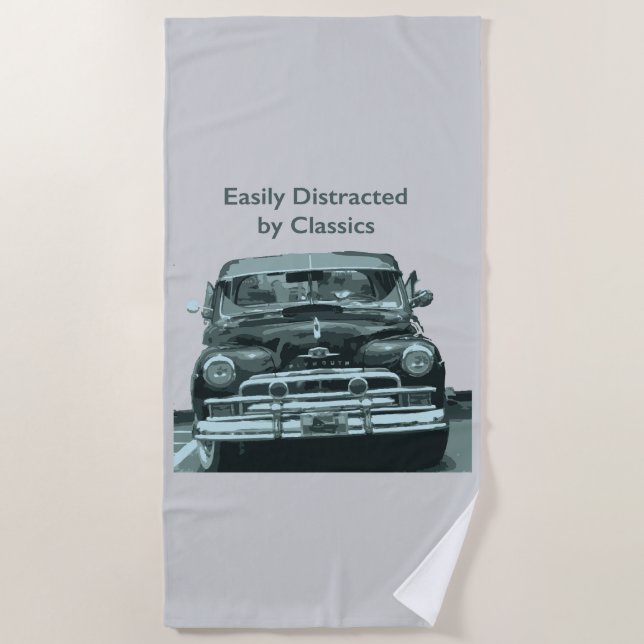 Easily Distracted by Classics Beach Towel (Front)