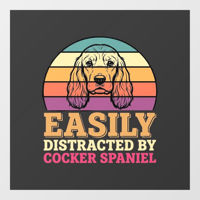 Easily Distracted By Cocker Spaniel Retro Dog (Sheet)