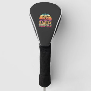 Easily Distracted By Cocker Spaniel Retro Dog Golf Head Cover