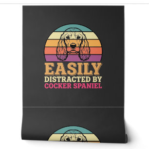 Easily Distracted By Cocker Spaniel Retro Dog Wallpaper