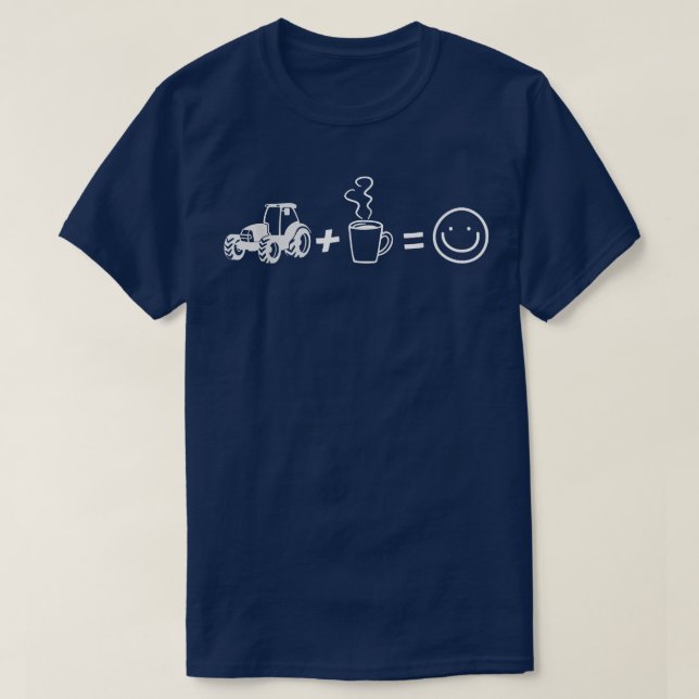 Easily Distracted By Coffee And Tractors Farmer Fa T-Shirt (Design Front)