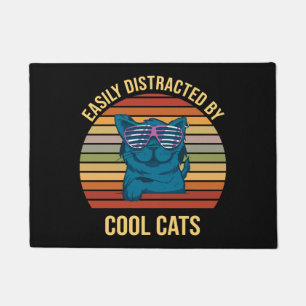 Easily Distracted By Cool Cats Doormat