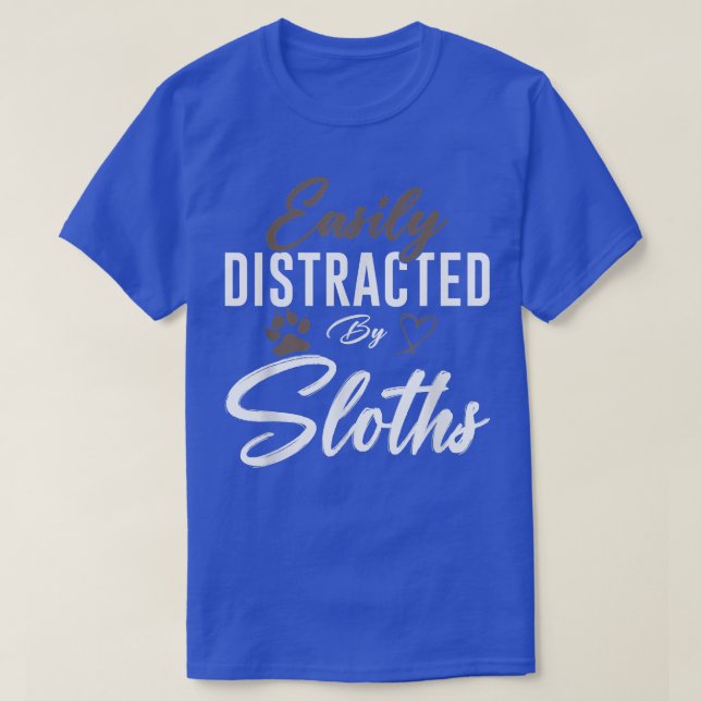 Easily Distracted By Corgi Cute Pet Lover Sloth Mo T-Shirt (Design Front)